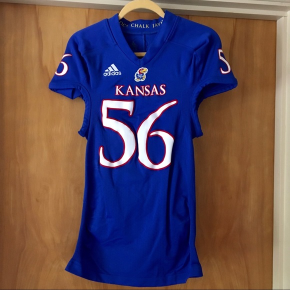KU Football Jersey #56 - Adidas - Picture 1 of 6
